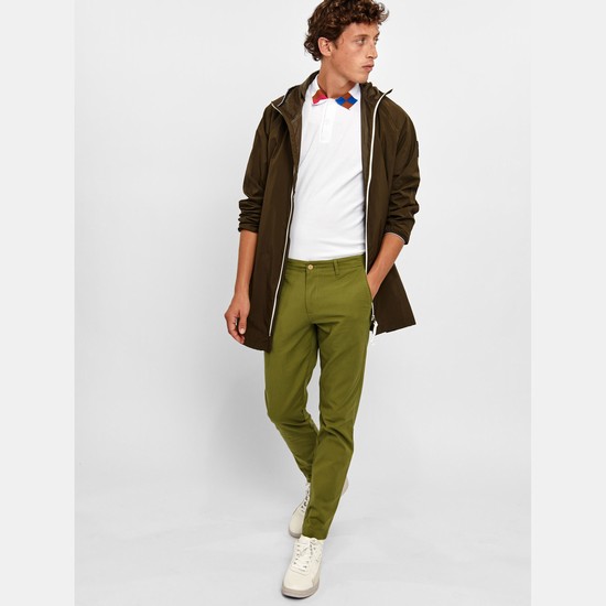 Aigle Cotton Chino Pants Men Green ZA-83162